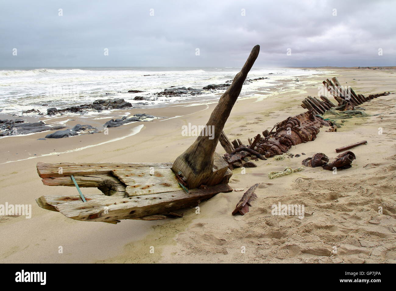 Épave en Skeleton Coast, Namibie Banque D'Images