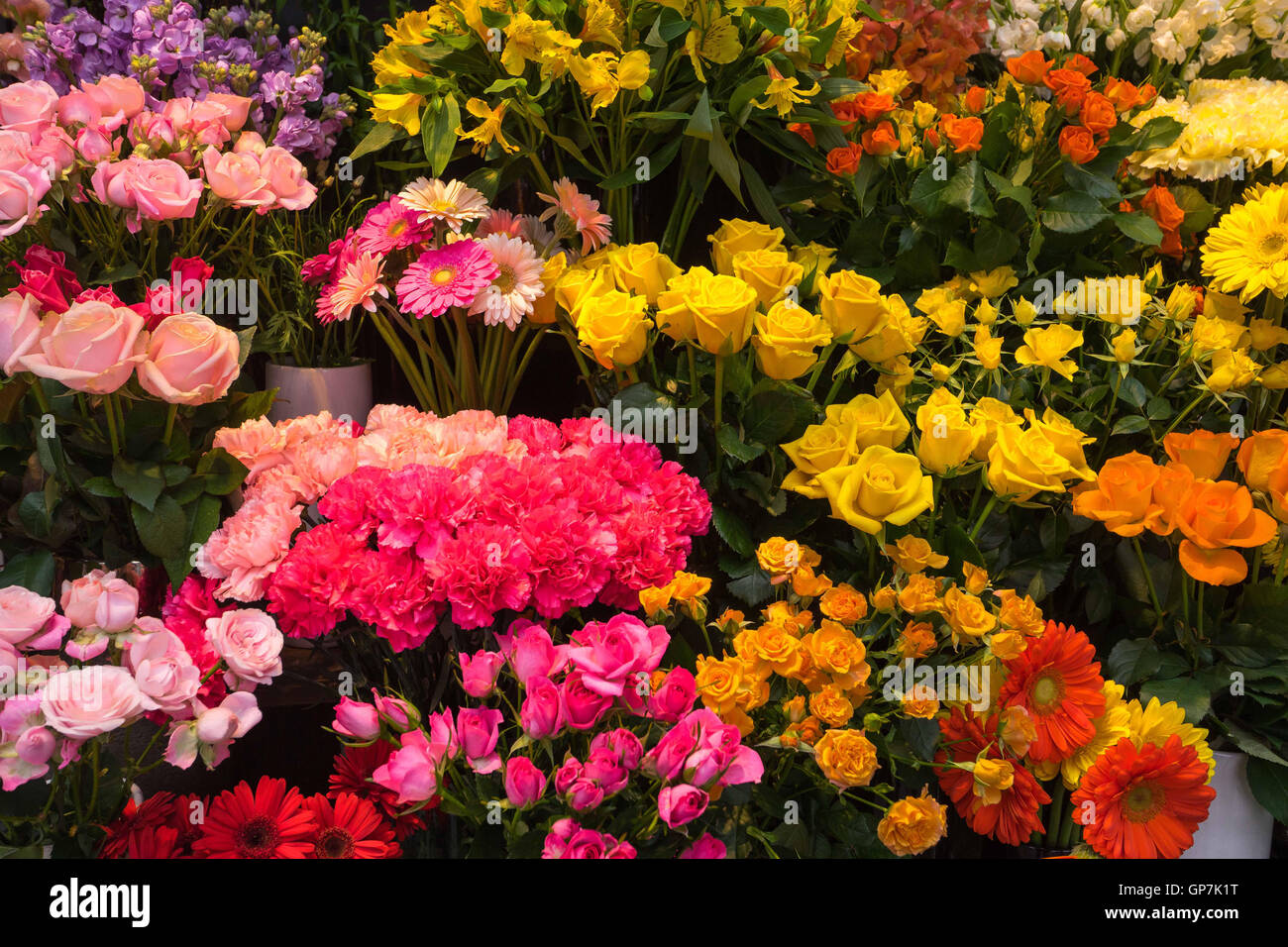 Fleuriste fleurs frais Tokyo Japon Banque D'Images