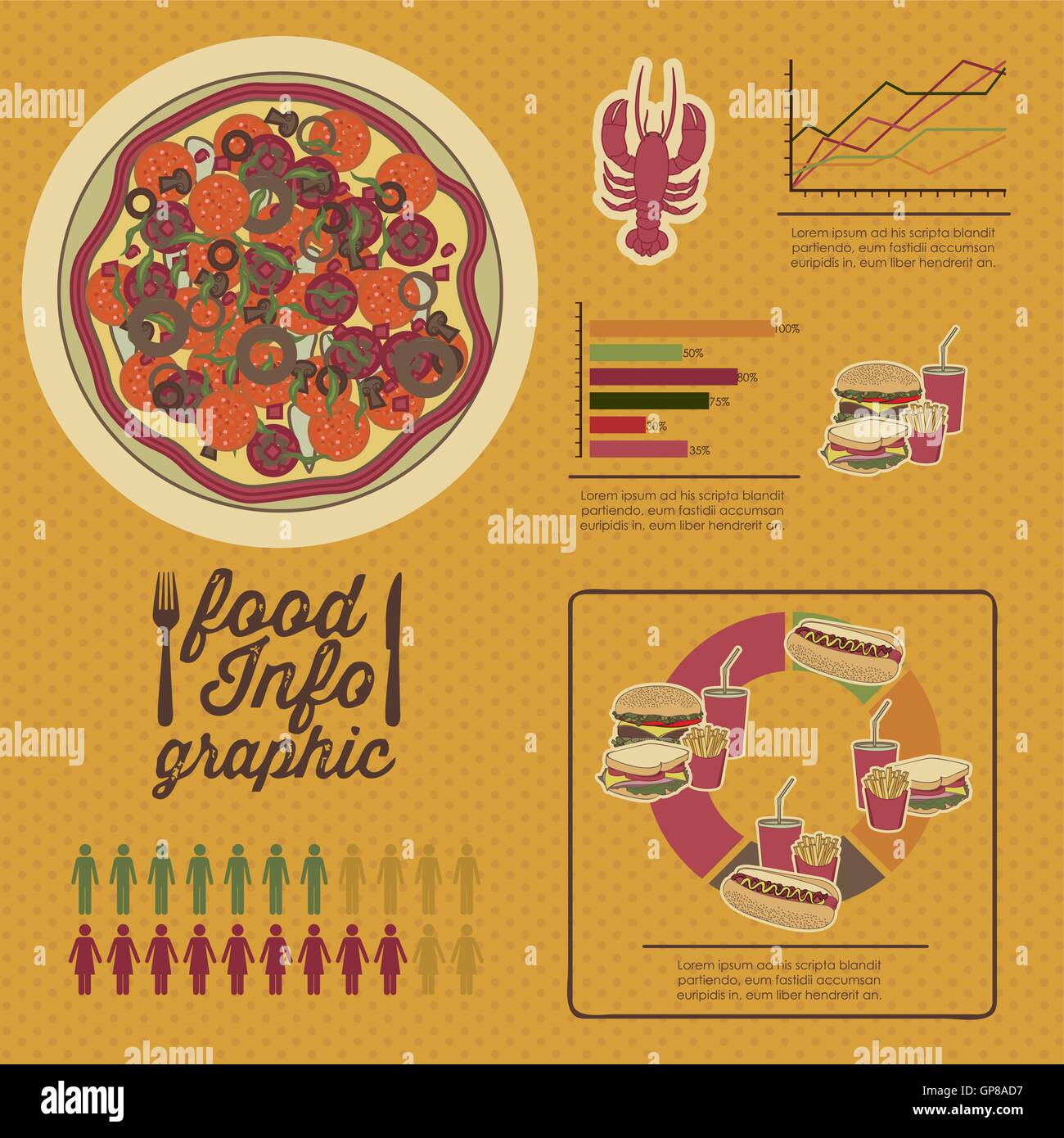 L'infographie de l'alimentation Illustration de Vecteur