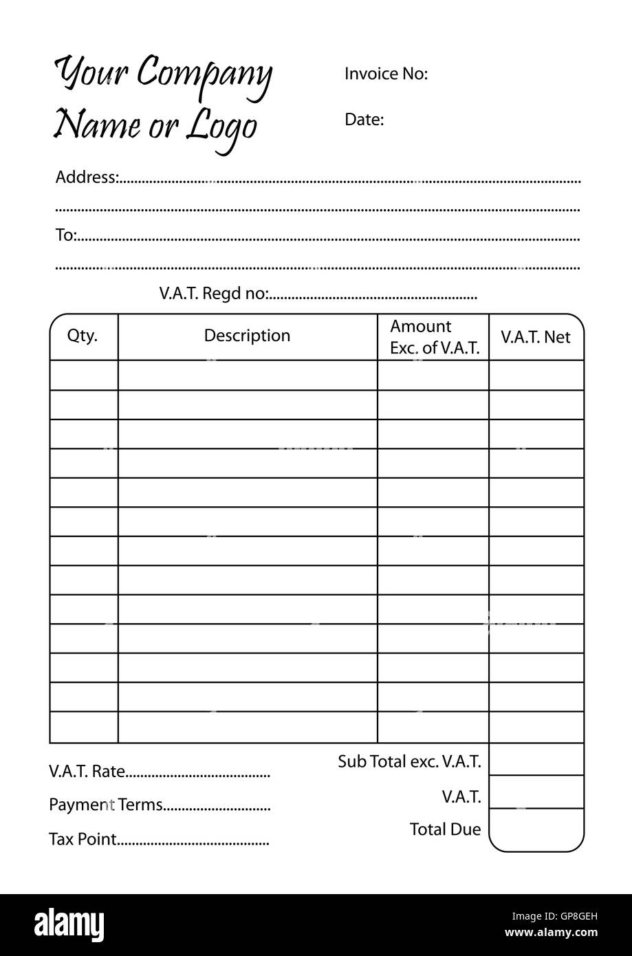 Livre de facture, vector illustration d'un projet de loi modèle pad Illustration de Vecteur