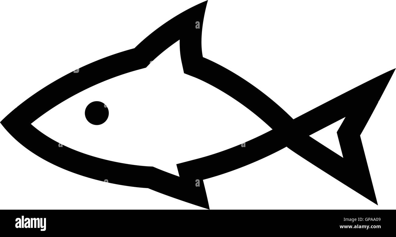 Illustration de l'icône poisson noir isolé sur fond blanc Illustration de Vecteur