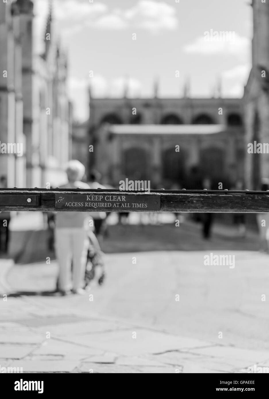 Maintenir un accès clair requise en tout temps signe sur la porte sur la rue Catte Oxford à la Radcliffe Camera Banque D'Images