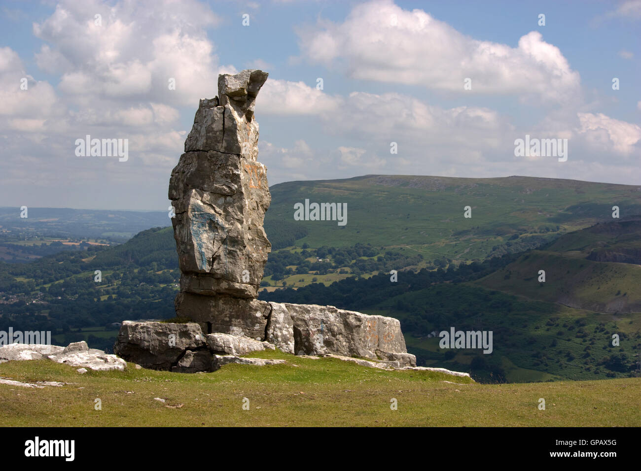 Lonely Shepherd vue surplombant la gorge de Clydach Parc national de Brecon Beacons Abergavenny Wales UK Banque D'Images