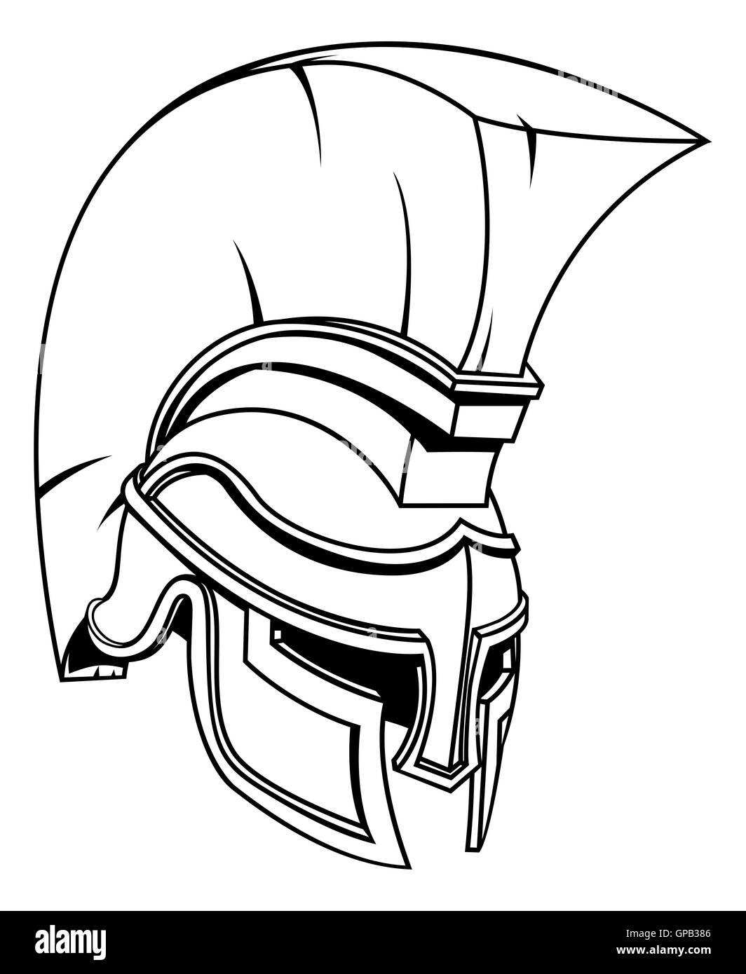 Un Trojan Spartan, ou style grec gladiateur romain casque guerrier Banque D'Images