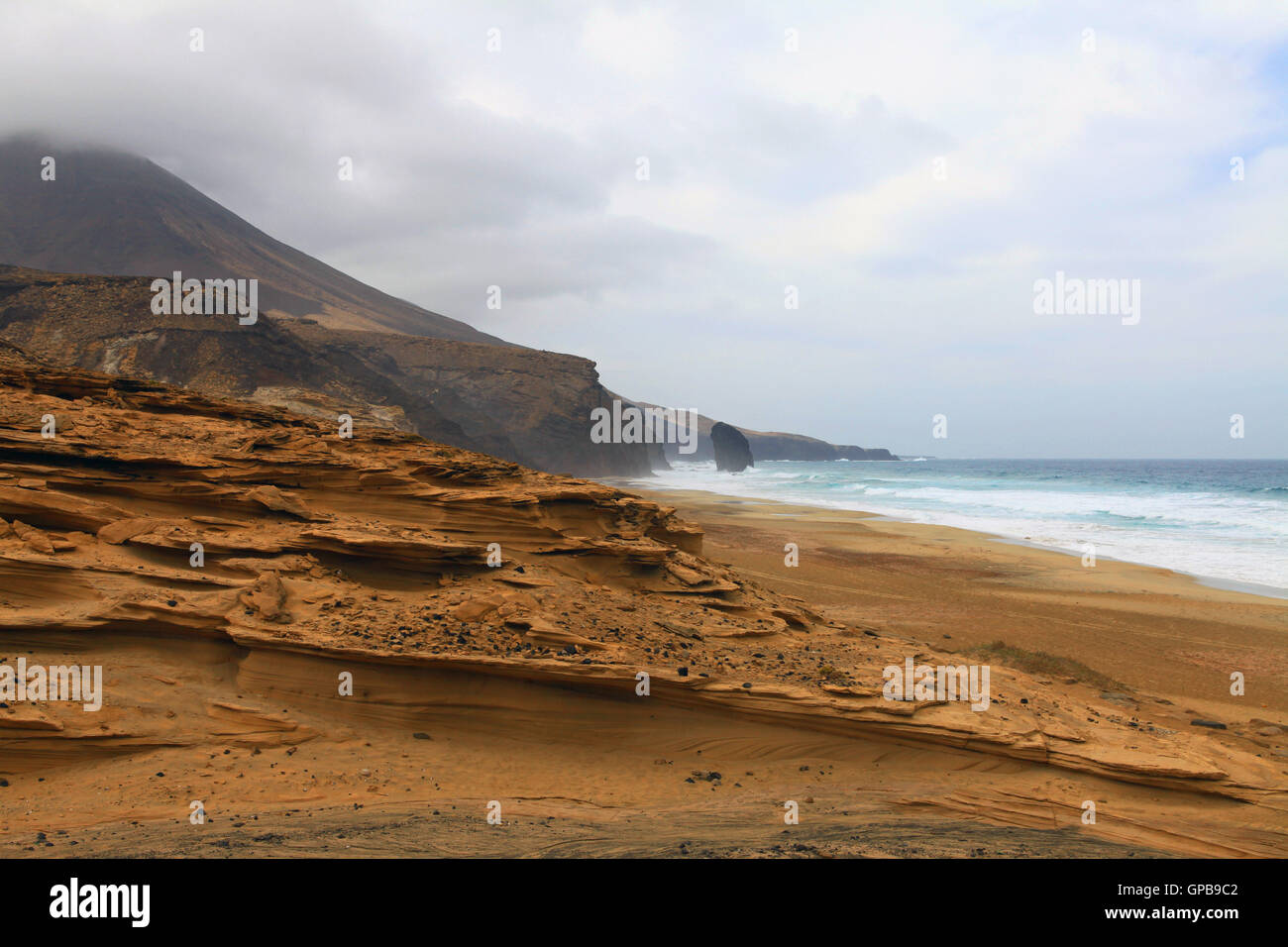 Paysage de Fuerteventura, Îles Canaries, Espagne. Banque D'Images