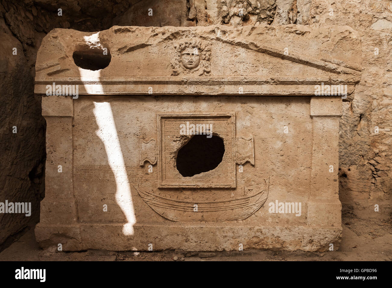 Harbour monumantal tombes de Turquie Olympos Banque D'Images