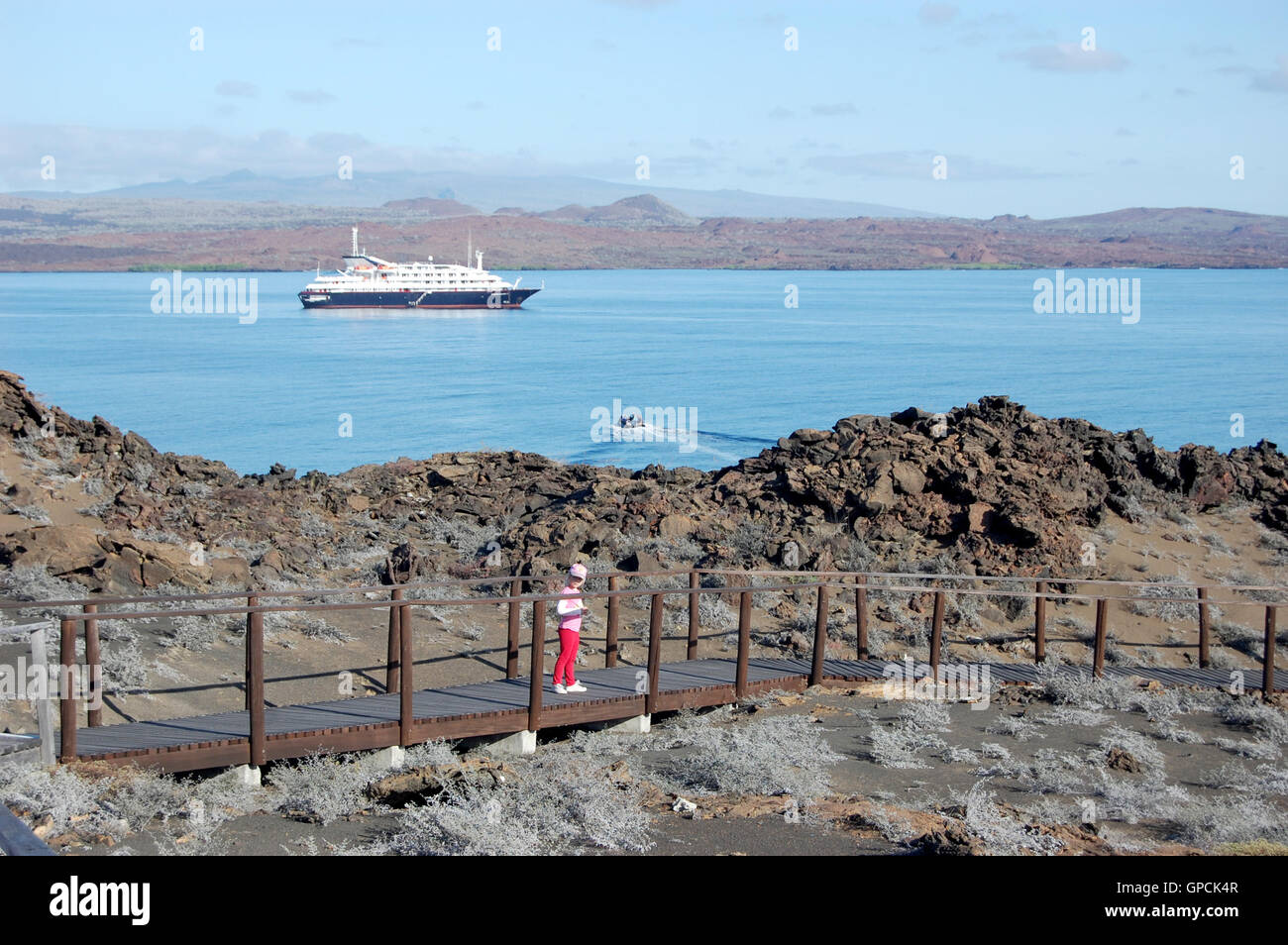 L'exploration par bateau de croisière Galapagos Banque D'Images