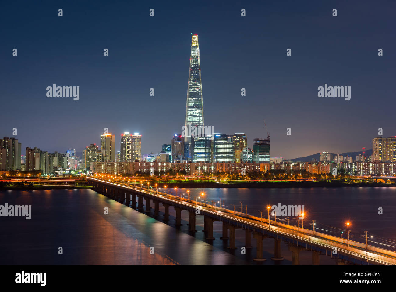 Et métro de Séoul Séoul City Skyline, Corée du Sud Banque D'Images