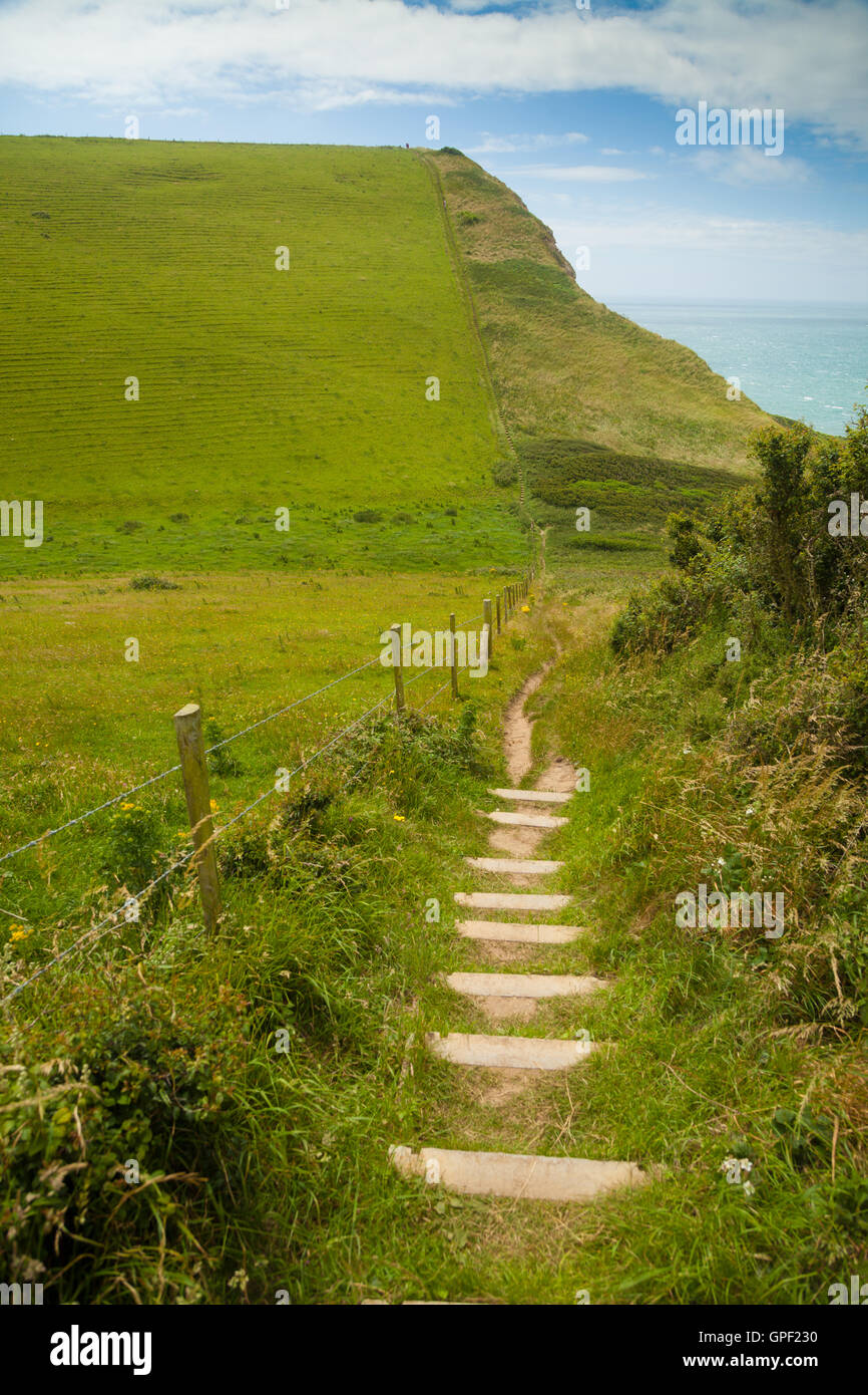 La descente de la colline en bas de la jetée Emmetts Banque D'Images