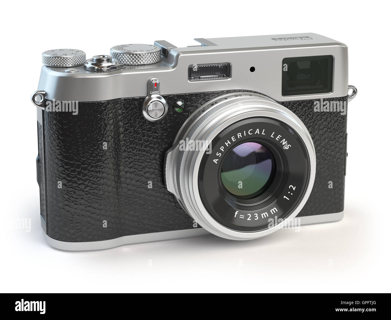 Retro Vintage camera isolated on white. 3d illustration Banque D'Images