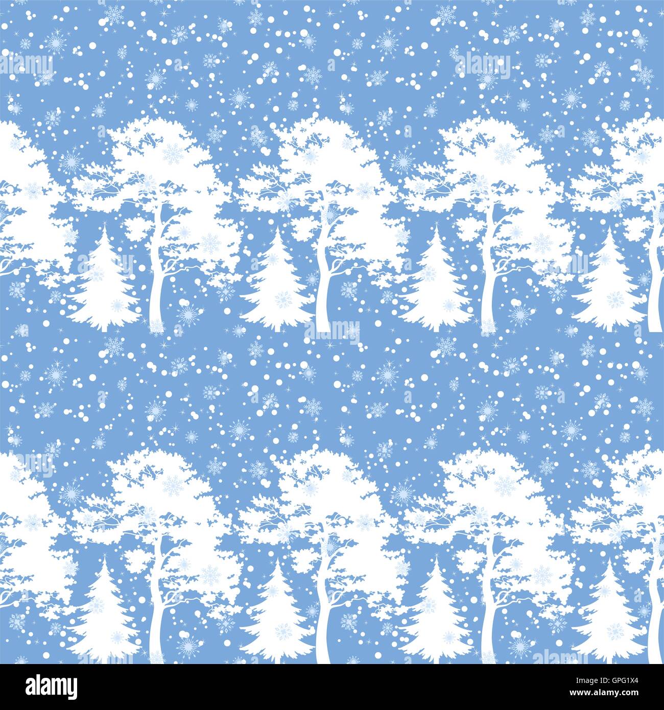 Silhouettes d'arbres, transparente et la neige Illustration de Vecteur