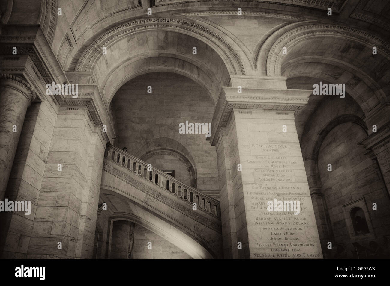 Escalier, New York Public Library Banque D'Images