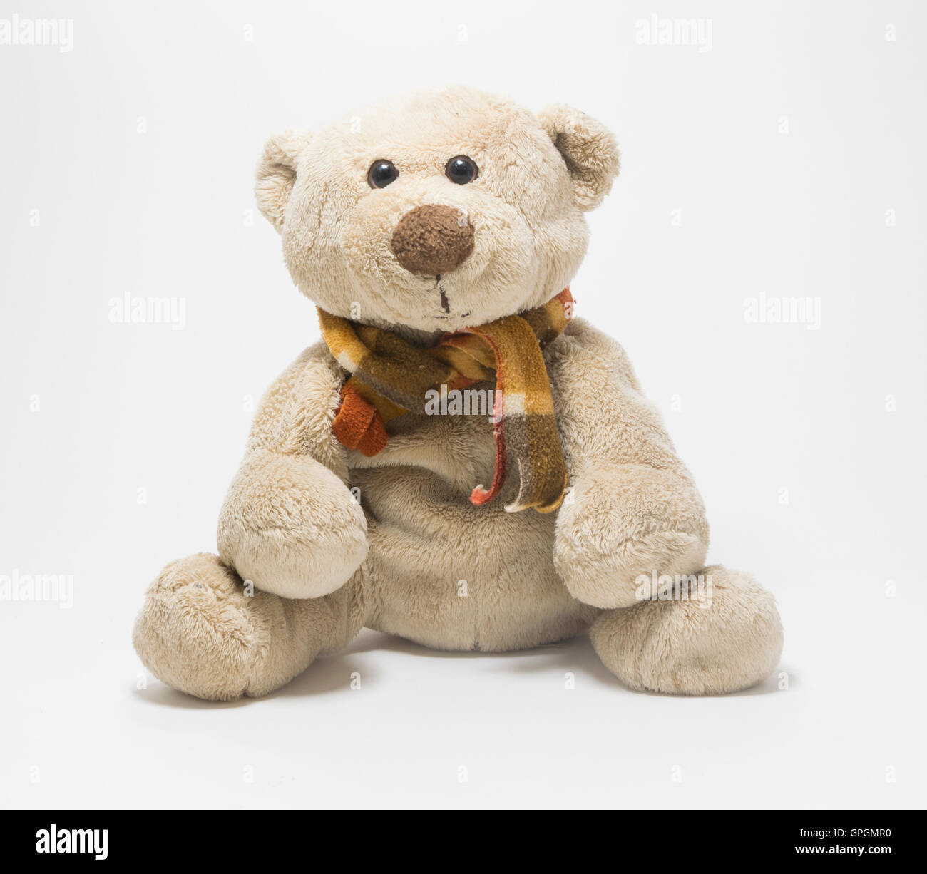 Ours en peluche brun isolated on white Banque D'Images