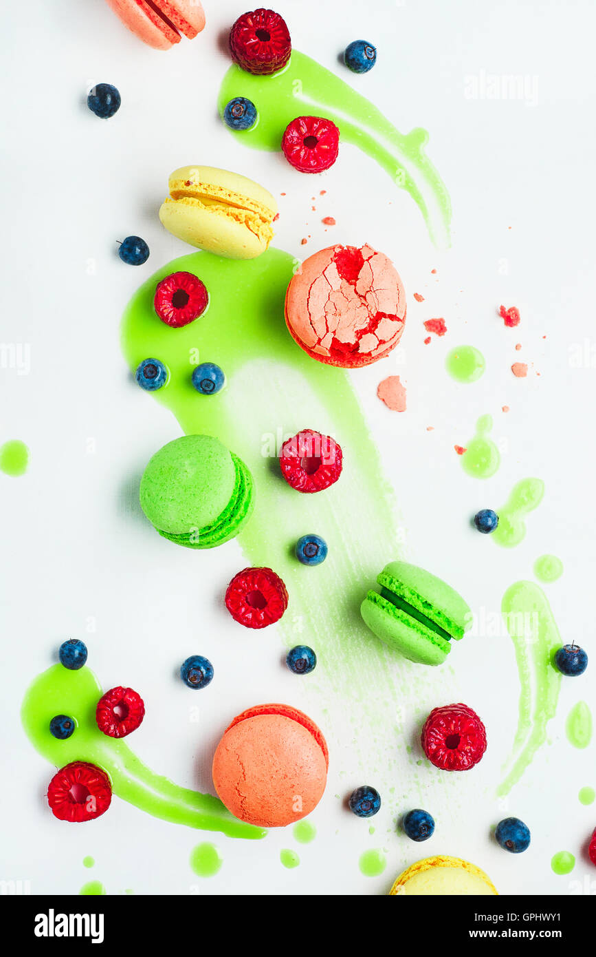 Art de modèles d'alimentation (avec glaçage à la chaux et ses macarons) Banque D'Images