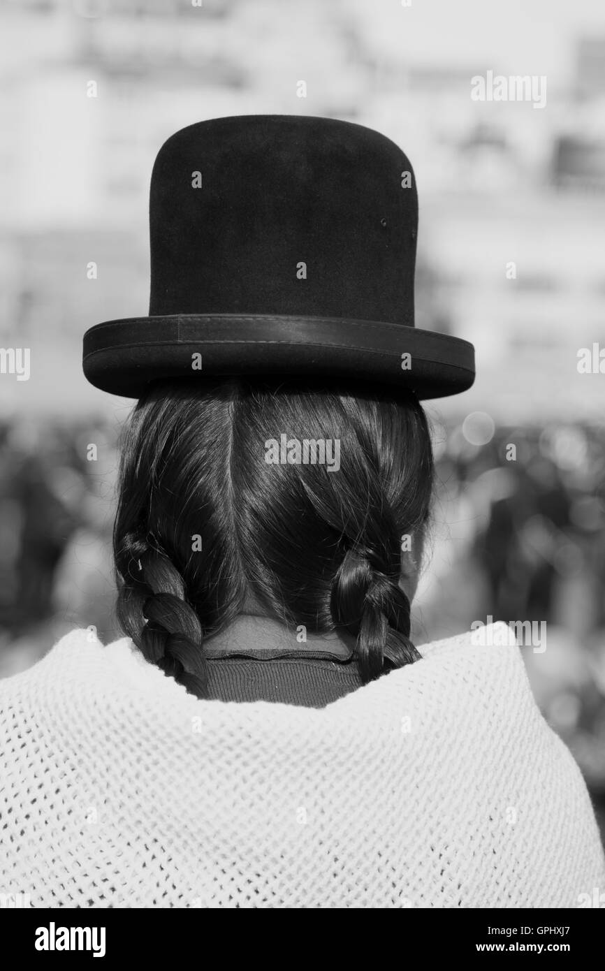 Bolivien typique chapeau melon Banque D'Images