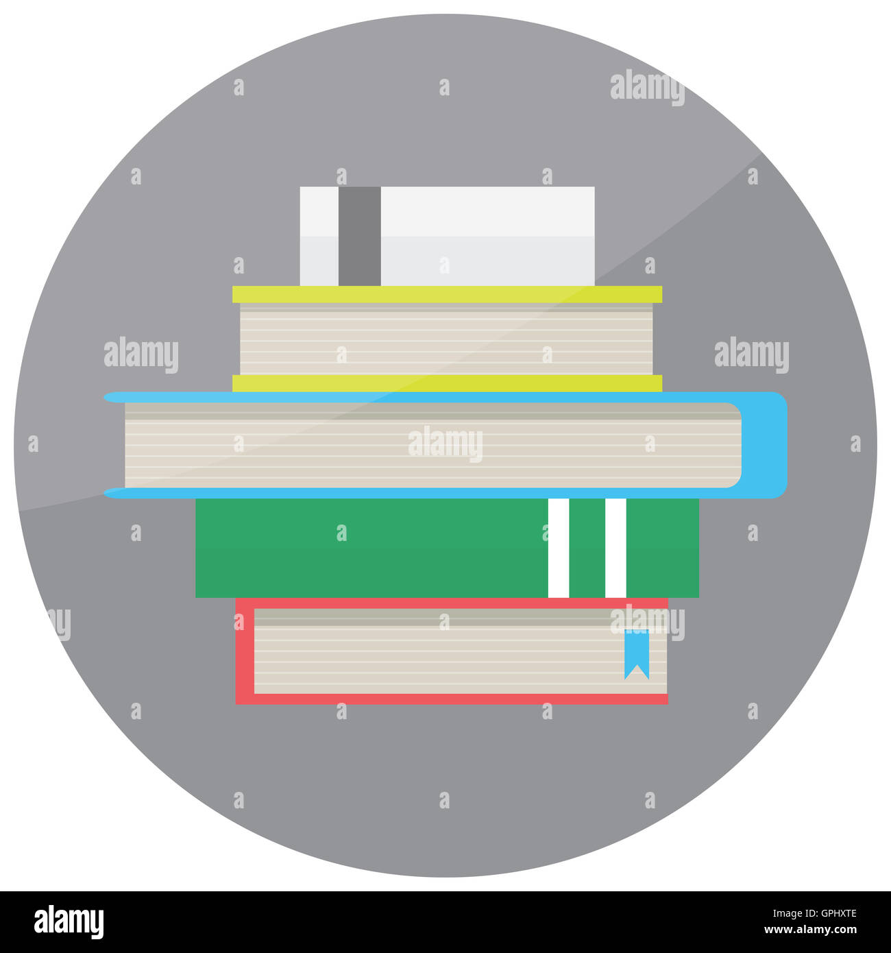 L'icône de pile de livres. Pile de livres isolés, de vieux livres, vector illustration Banque D'Images