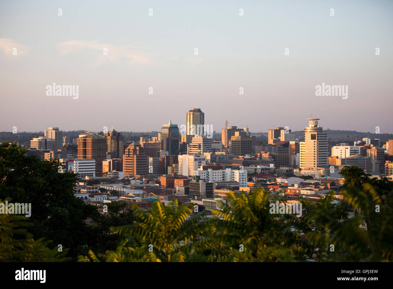 Zimbabwe Harare capitale, paysage urbain Banque D'Images