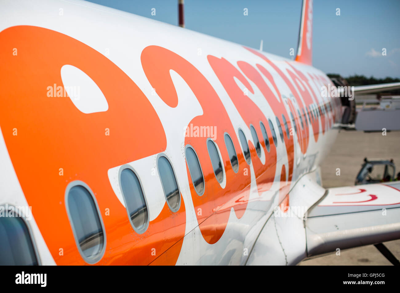 Budget Easyjet airline logo Banque D'Images