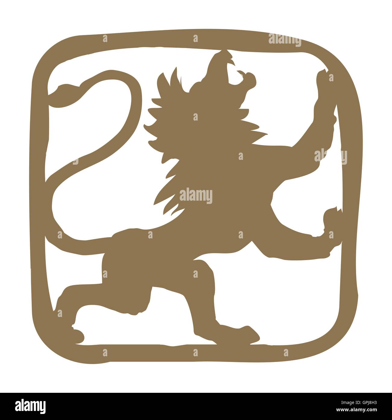 Dessiné à la main. lion stylisé de design logo, t-shirt, sac, illustration etc. Illustration de Vecteur