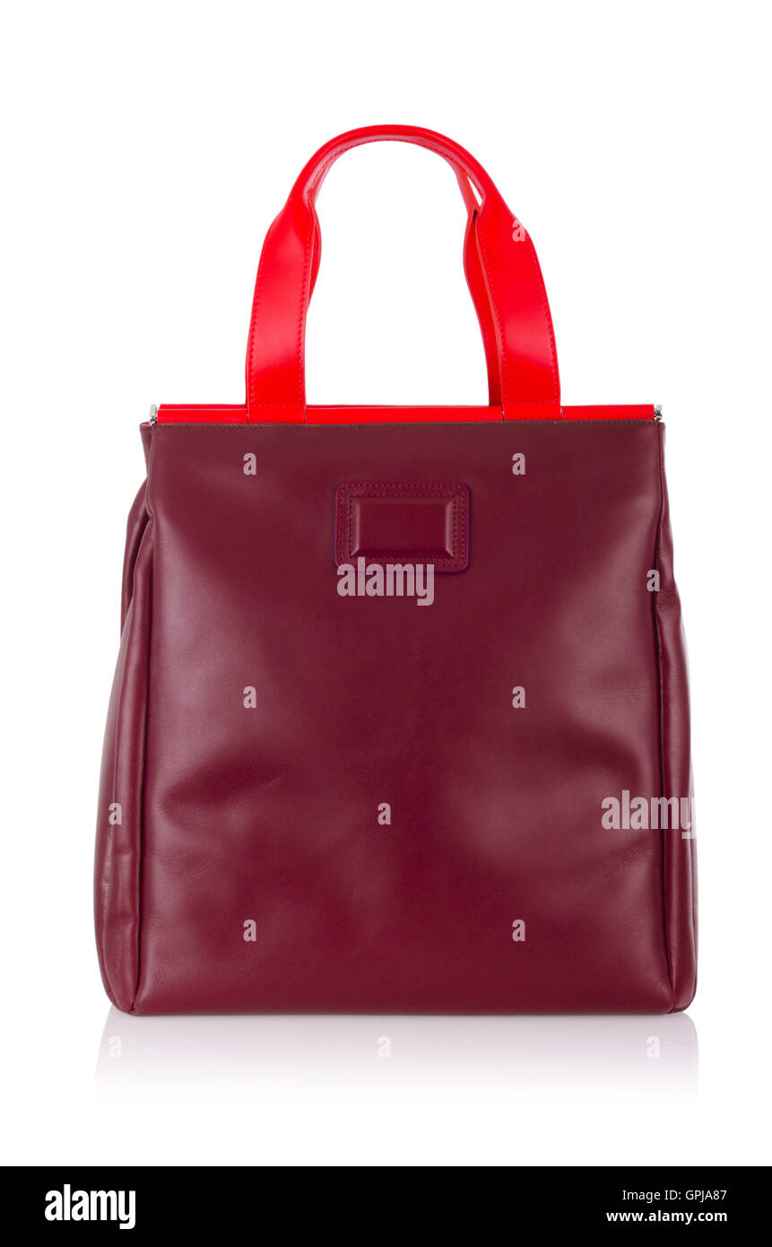 Femme élégante bag isolated on white Banque D'Images