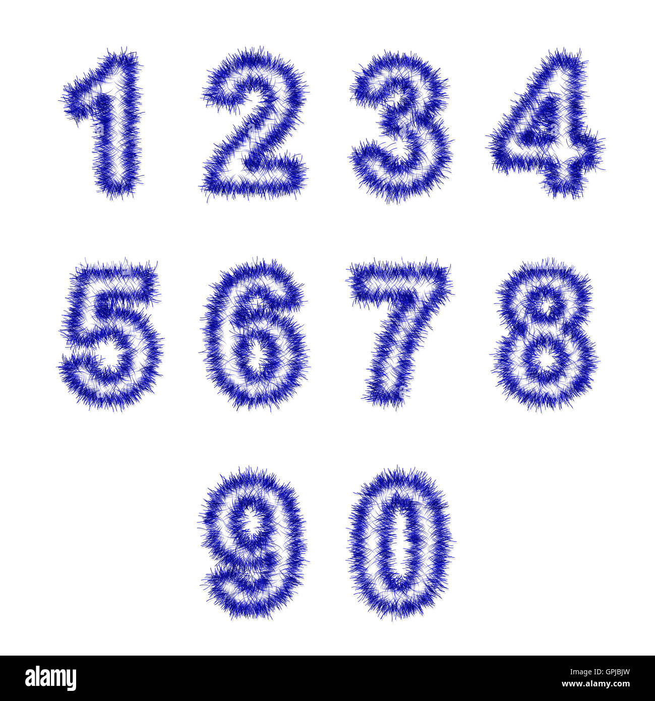 Chiffres de guirlandes sur blanc Banque D'Images