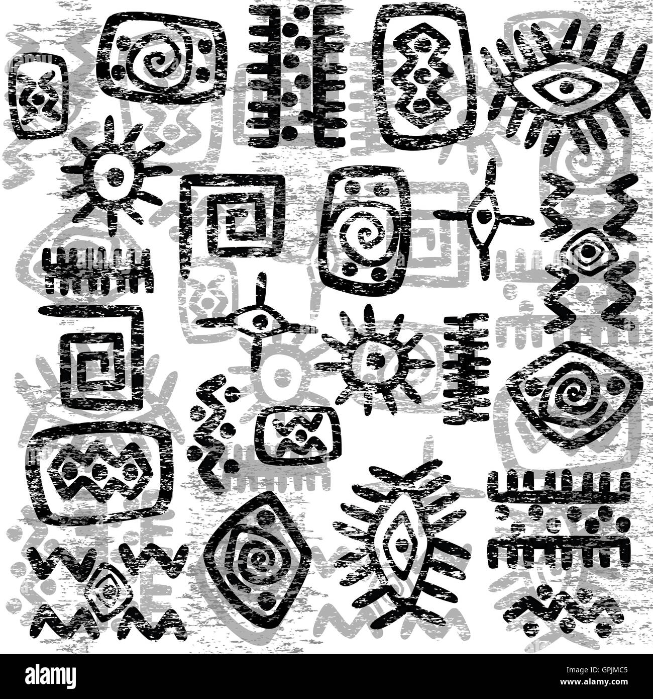 Grunge background symboles africains Banque D'Images