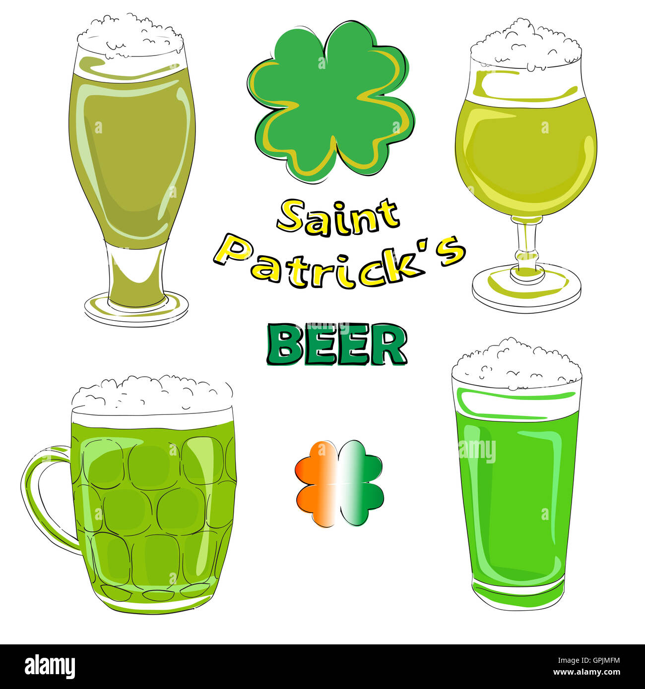 Saint Patrick pintes de bière Banque D'Images