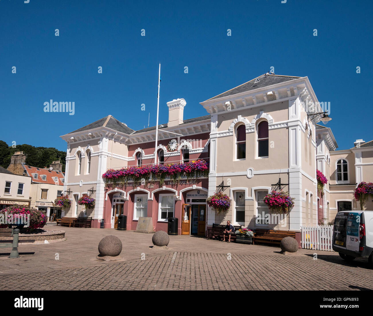 Salle paroissiale de St Brelade à St Aubin Jersey Channel Islands Banque D'Images