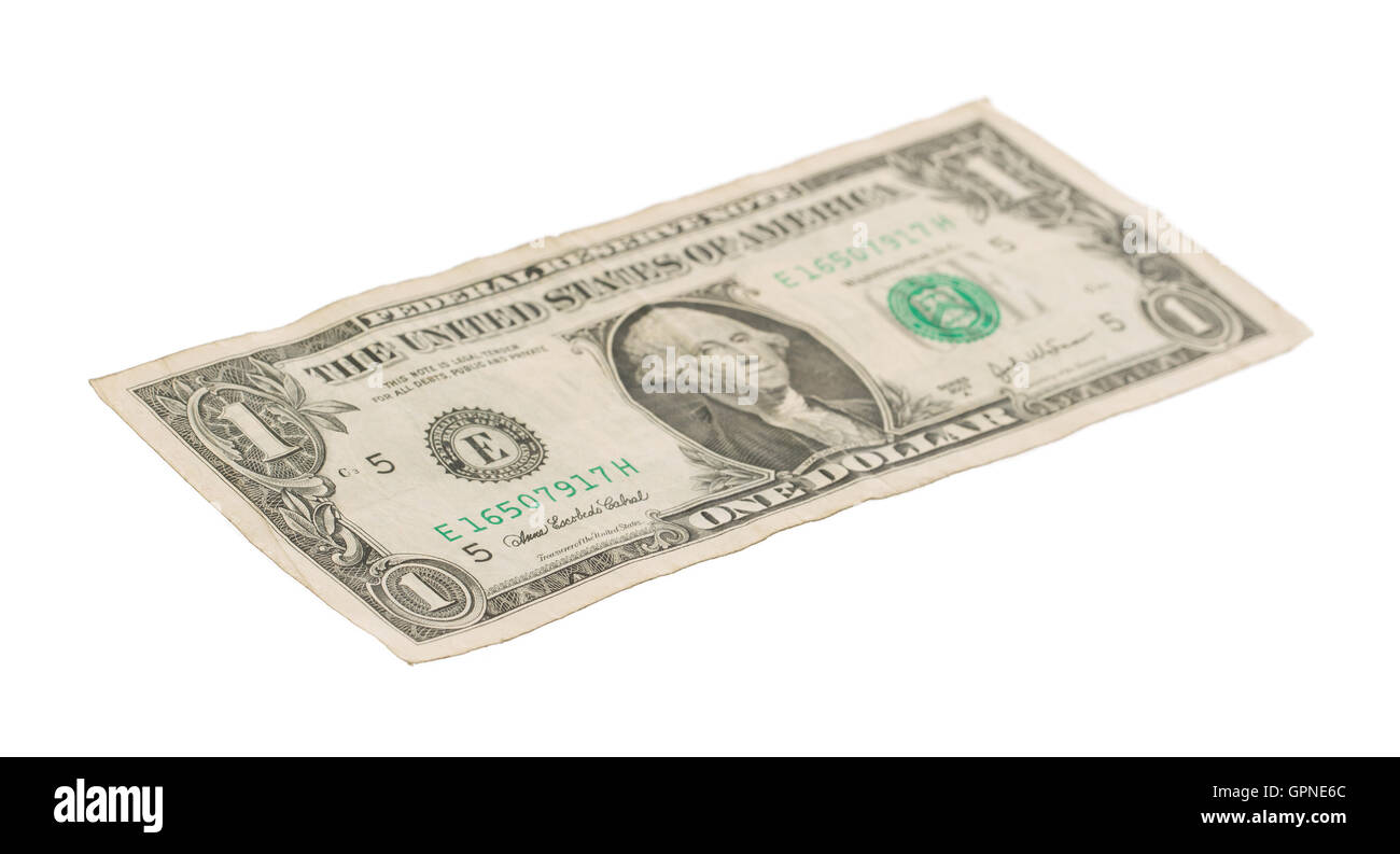 US one dollar bill, la photo en gros Banque D'Images