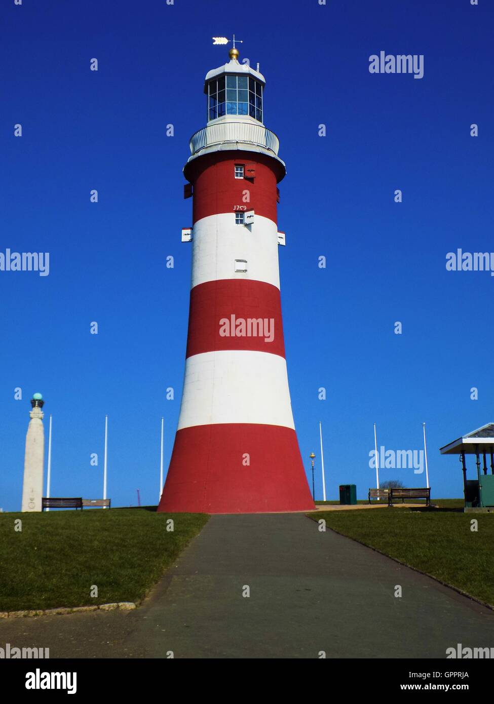 Smeaton's Tower Phare sur Plymouth Hoe Angleterre Banque D'Images