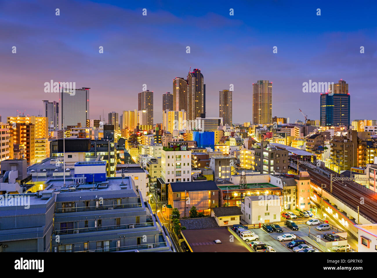 Kawasaki, Japon le centre-ville de la ville. Banque D'Images