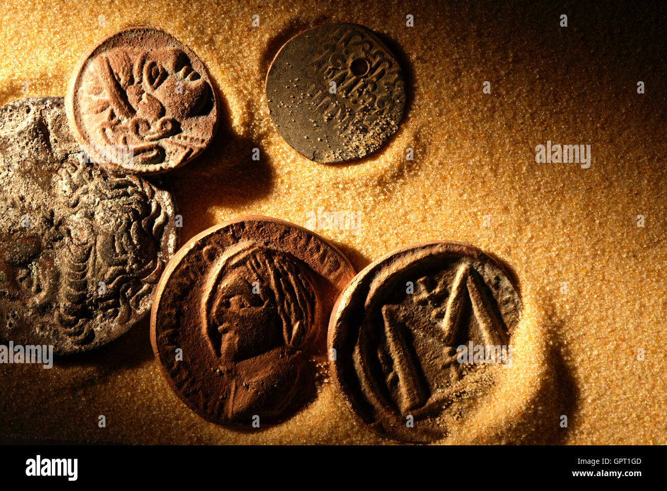 Pièces de monnaie antiques Banque D'Images
