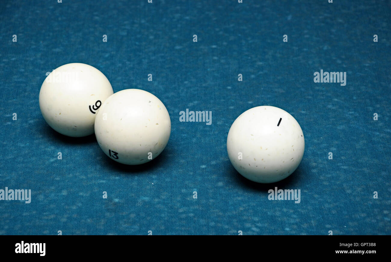 Boule de billard blanc gros plan Banque D'Images