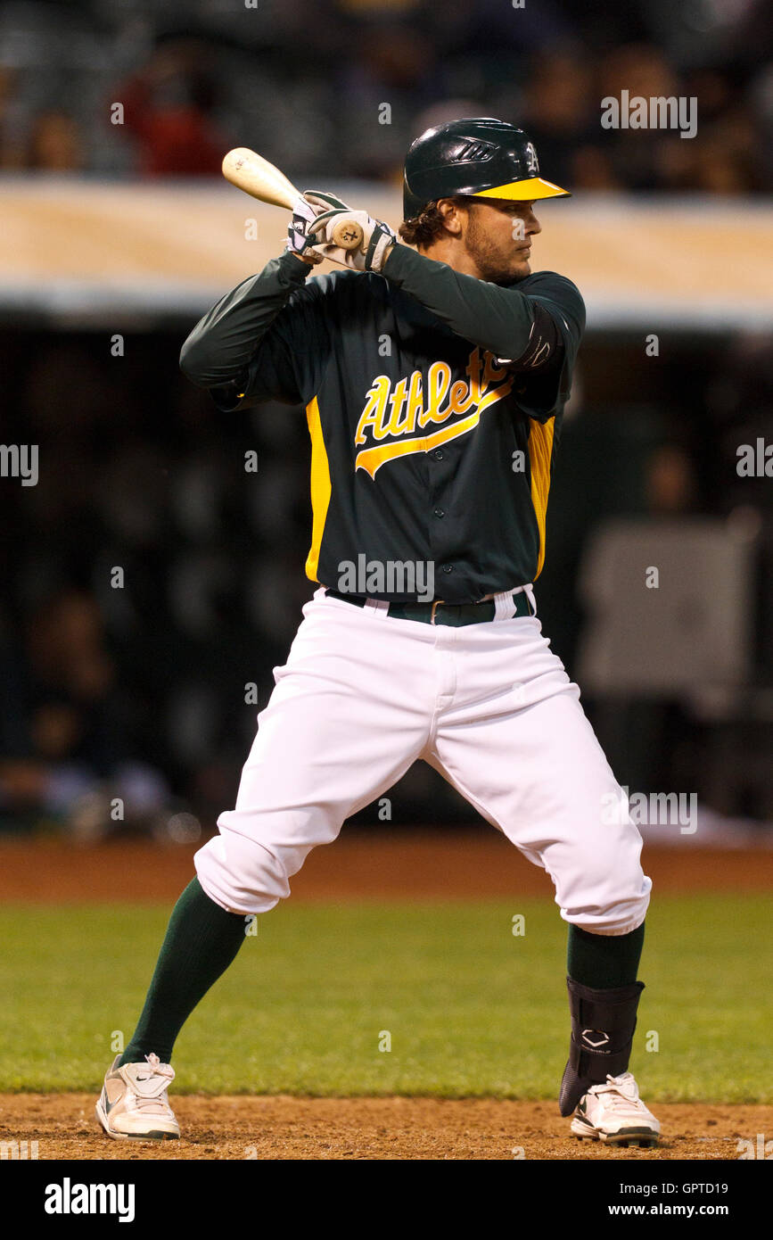 29 mars, 2011 ; Oakland, CA, USA ; au cours de la neuvième manche au Oakland-Alameda County Coliseum. San Francisco Oakland défait 4-1. Banque D'Images