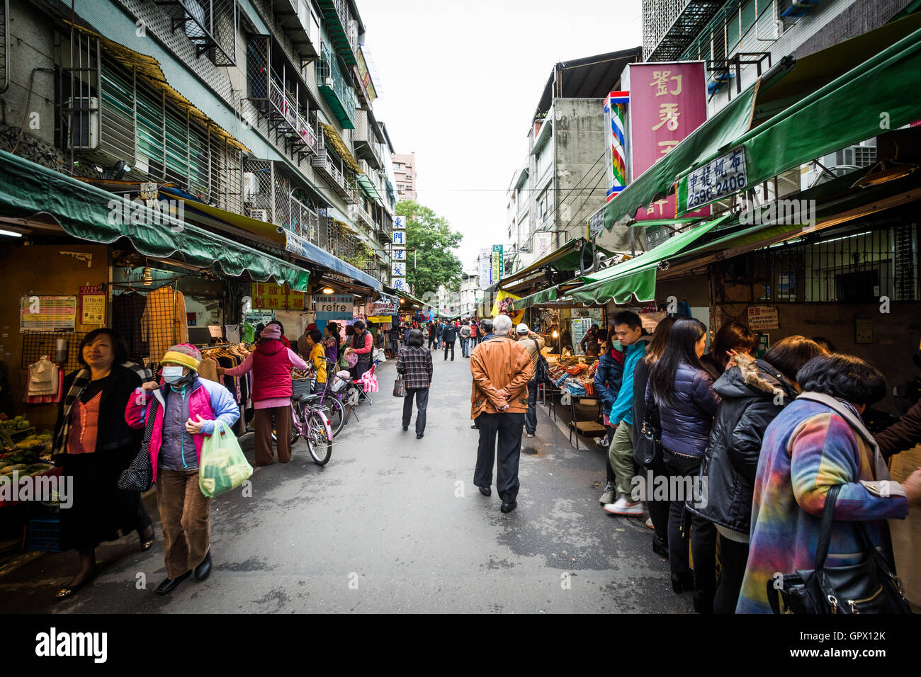 Près de marché de la rue, dans l'Zhongzheng Dongmen, district de Taipei, Taiwan. Banque D'Images