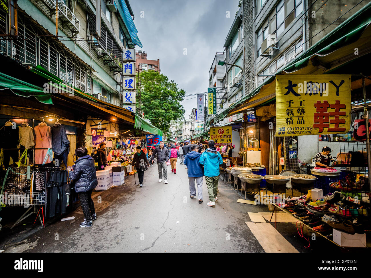 Près de marché de la rue, dans l'Zhongzheng Dongmen, district de Taipei, Taiwan. Banque D'Images