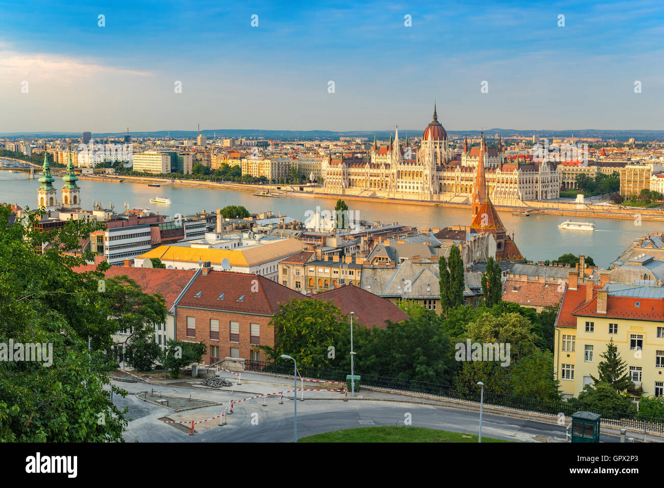 Les toits de la ville de Budapest, Hongrie Banque D'Images