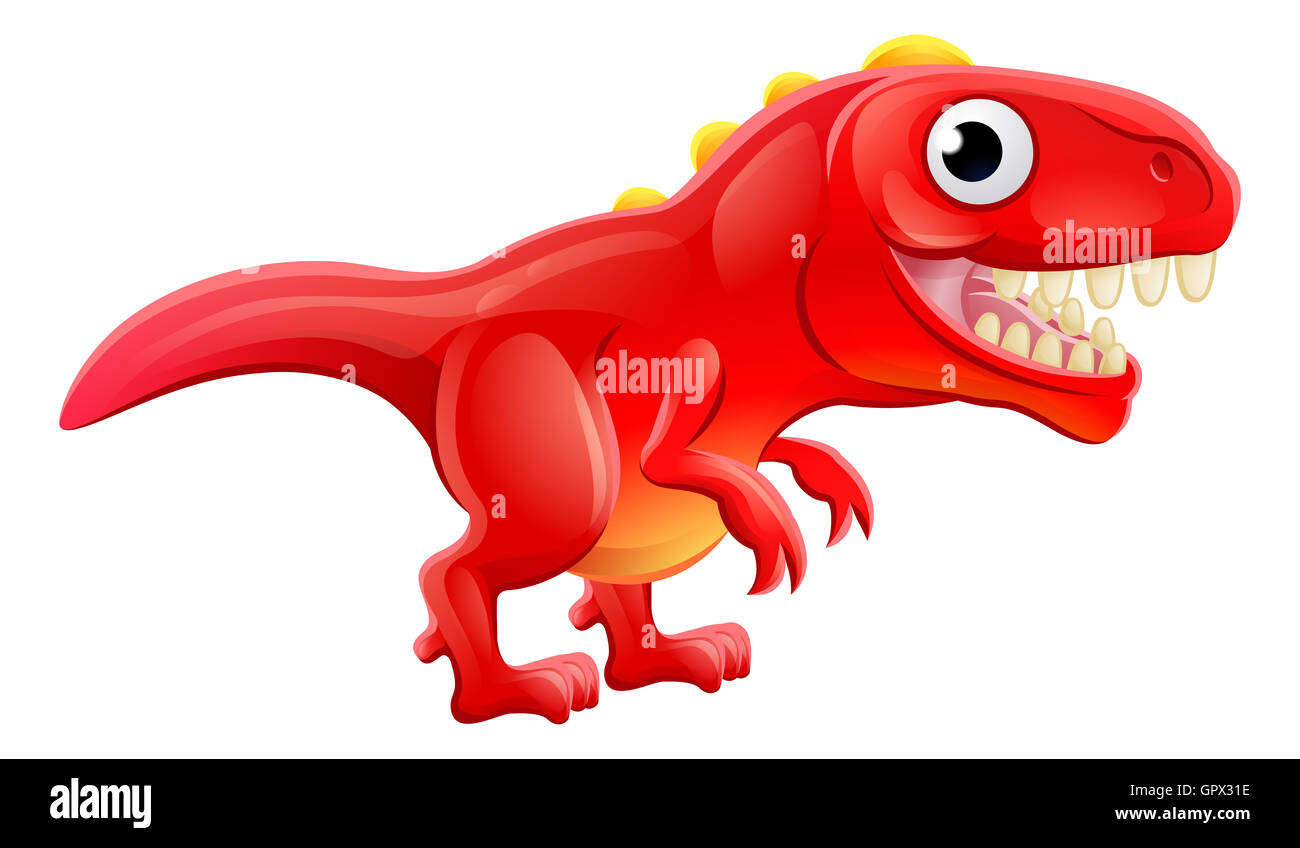 Un cute cartoon caractère dinosaure Tyrannosaurus Rex T Banque D'Images