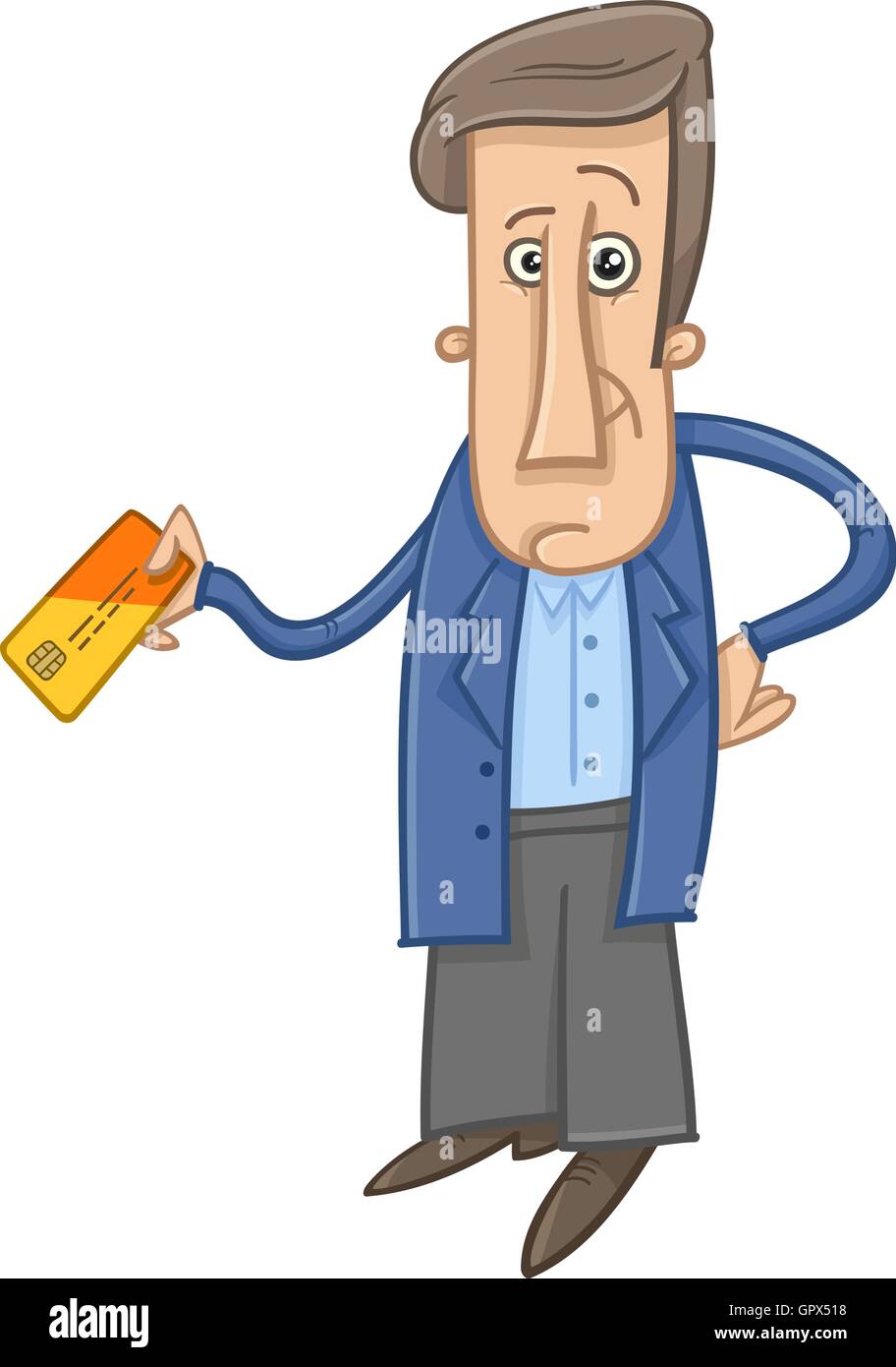 Cartoon Illustration de l'homme avec la carte de paiement ou de crédit Illustration de Vecteur