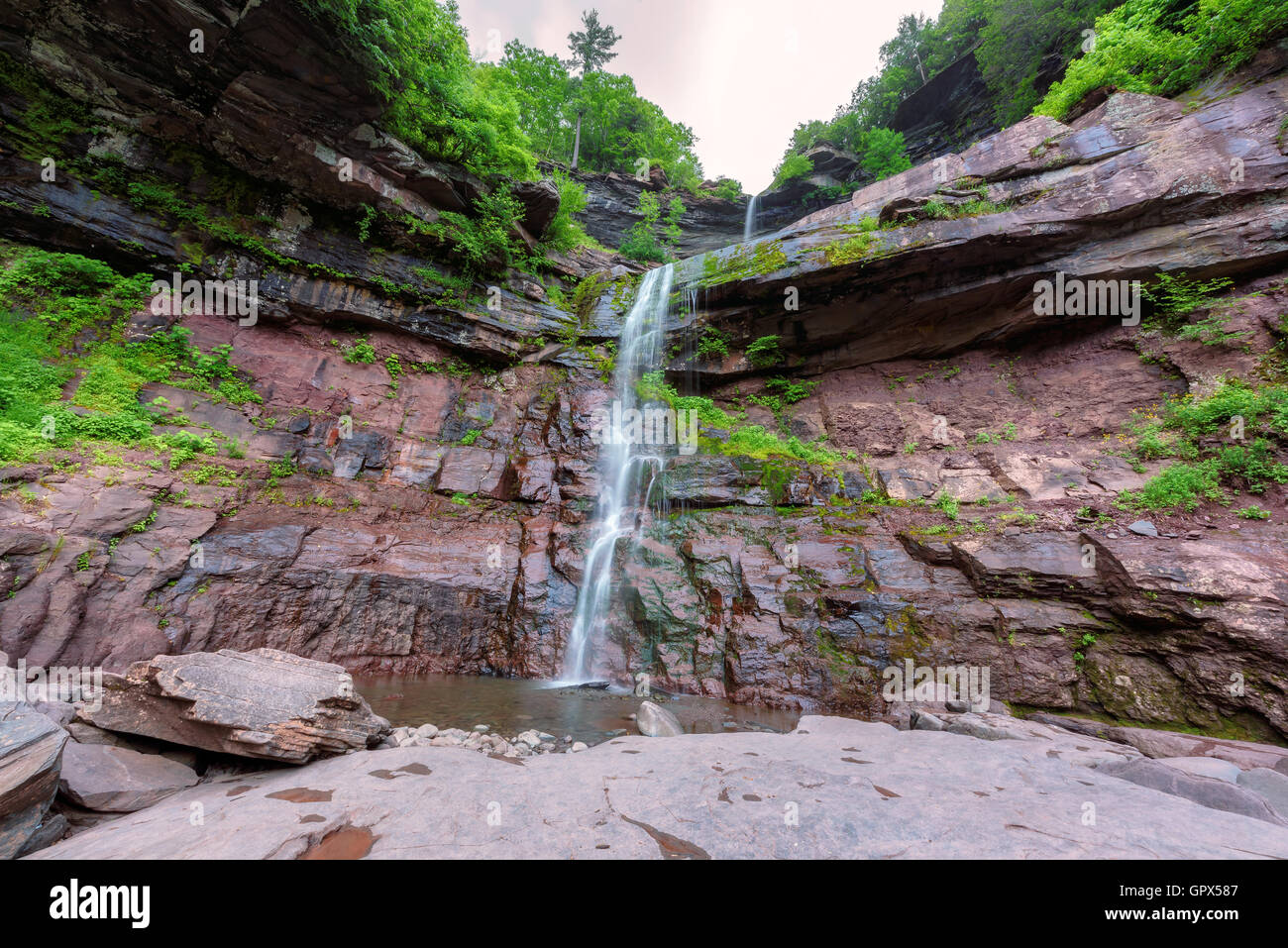 Kaaterskill Falls, Catskills Mountains dans l'État de New York. Banque D'Images