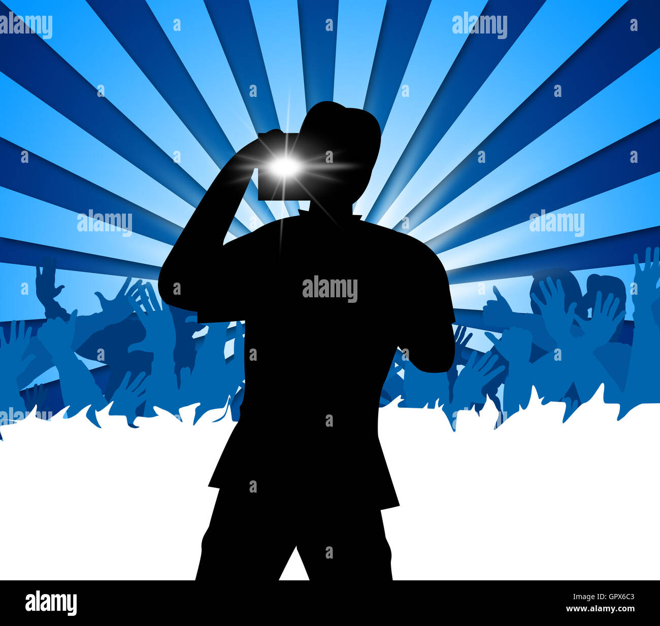 Les concerts de divertissement et appareil photo photographe Photographie indiquant Banque D'Images