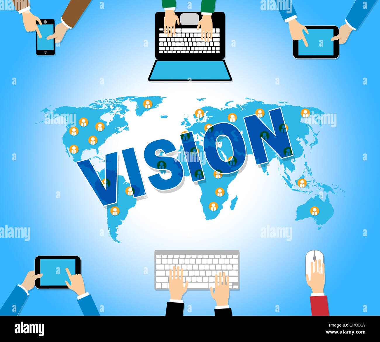 Vision d'Affaires Site Web montrant et réseau Banque D'Images