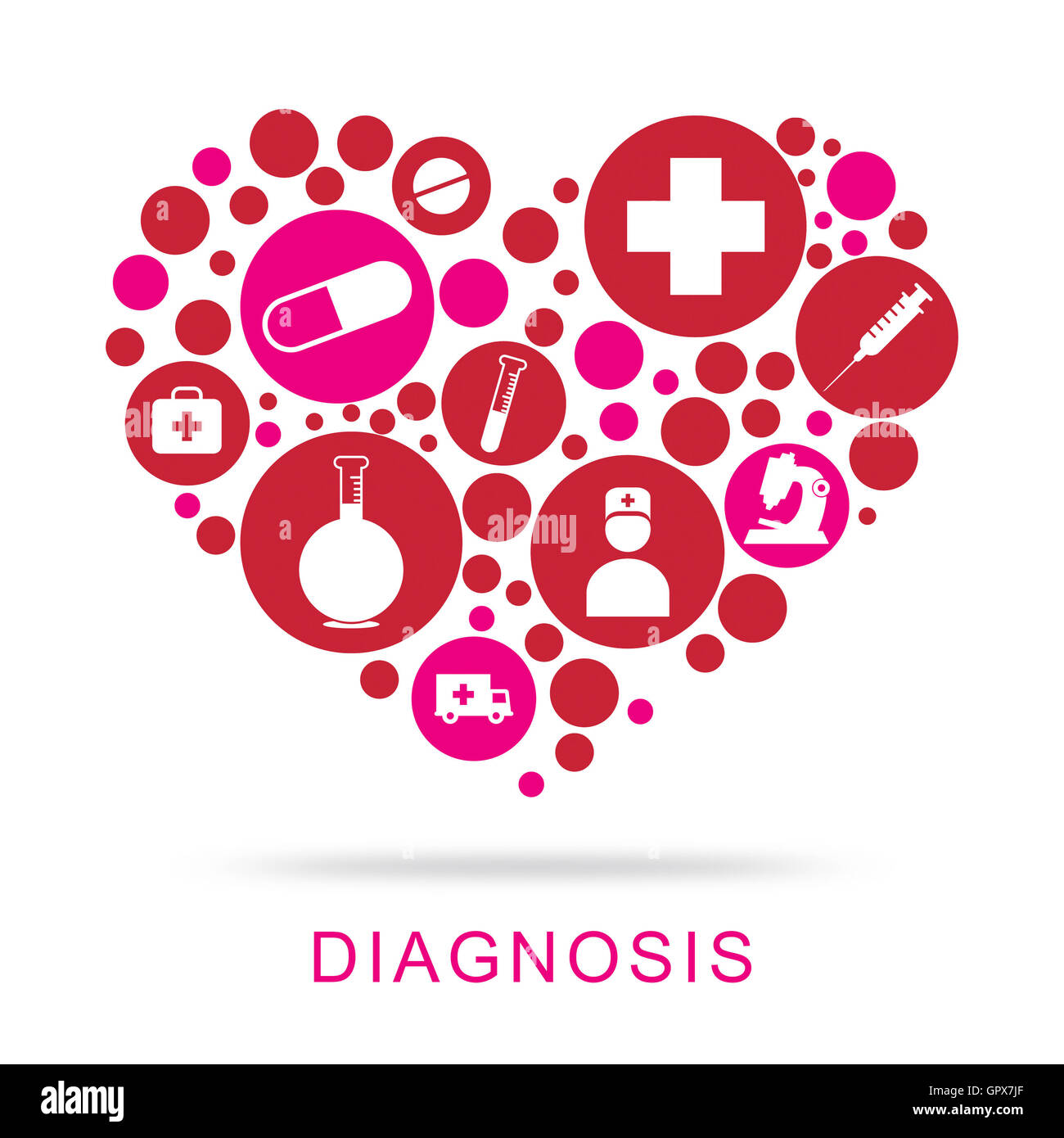 Signification des icônes de diagnostic d'une maladie diagnostiquée et — free download