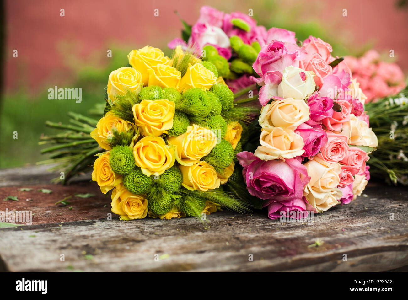 Tableau de fleurs bouquets préparés avec Banque D'Images