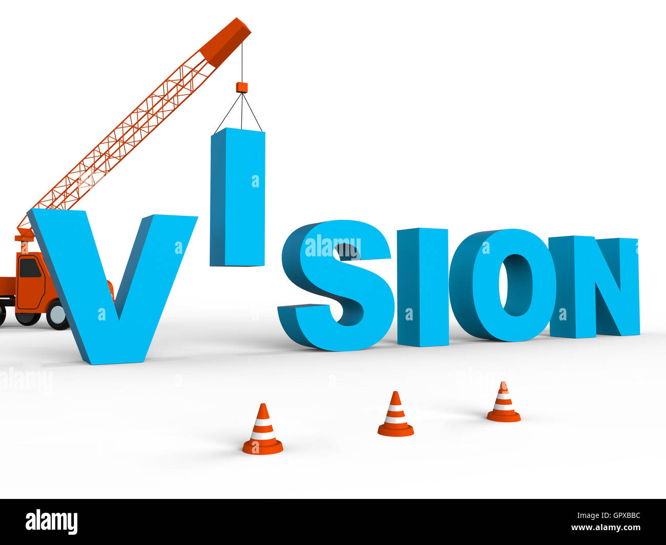 Construire la vision cible qui représente les aspirations et les capacités de rendu 3D Banque D'Images