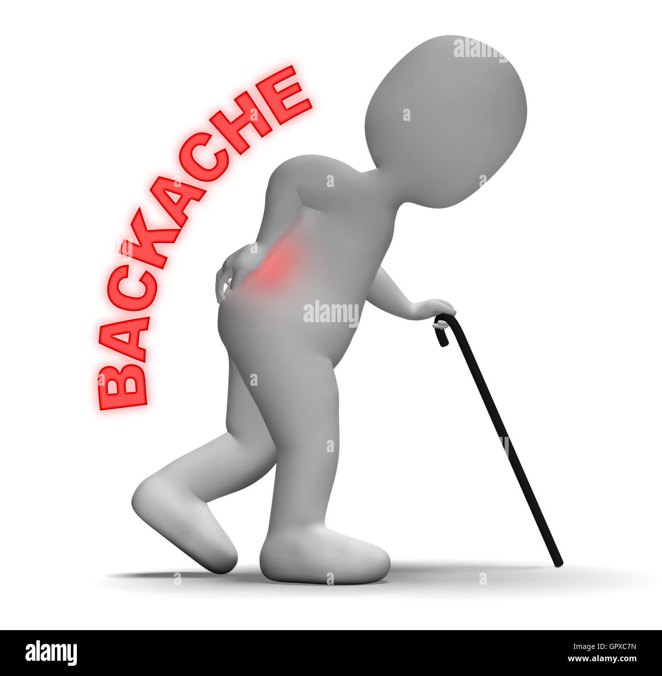Sens la douleur de dos et colonne vertébrale chiropraticien le rendu 3D Banque D'Images