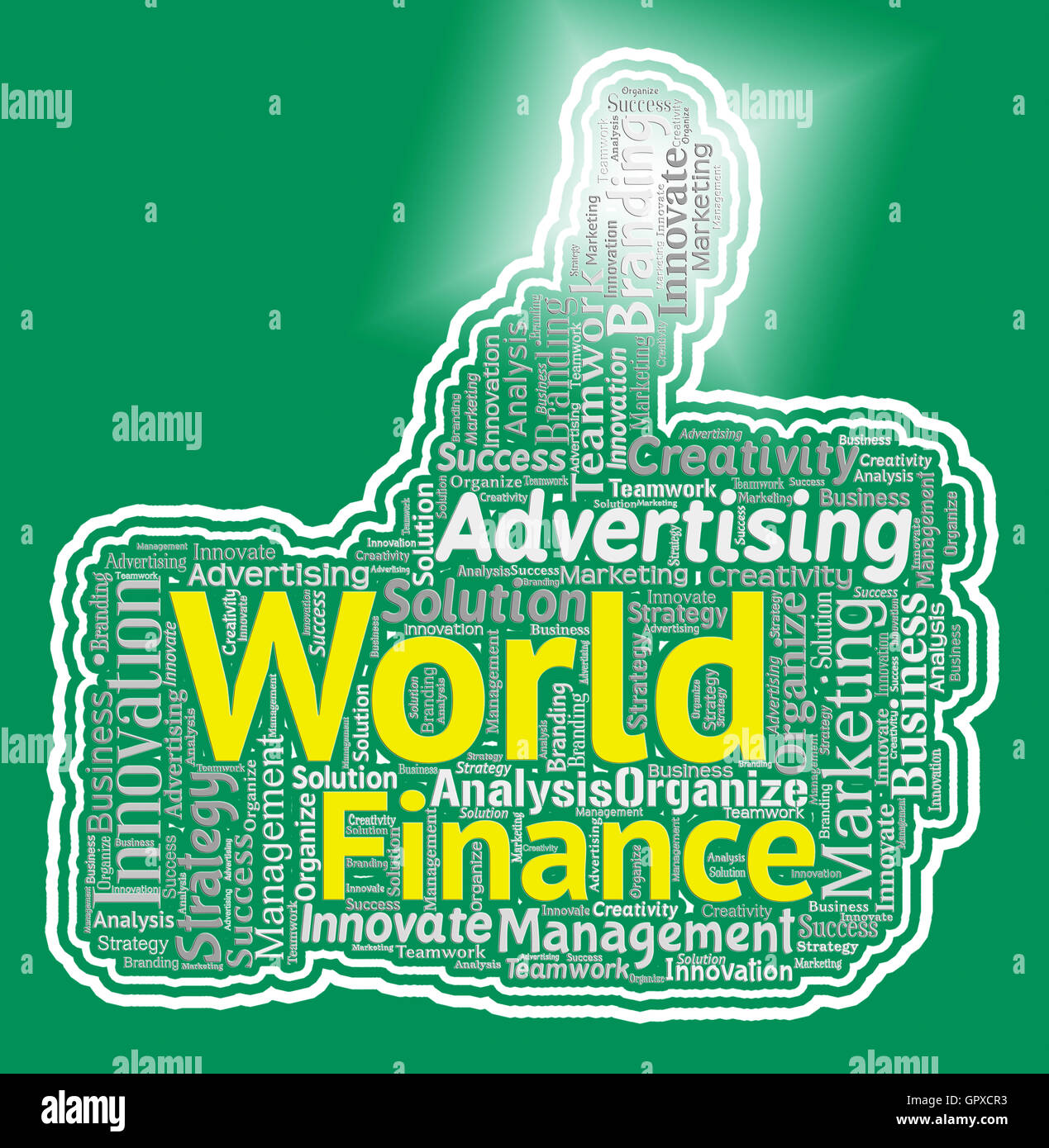 Pouce World Finance Sens Thumbs Up et d'affaires Banque D'Images