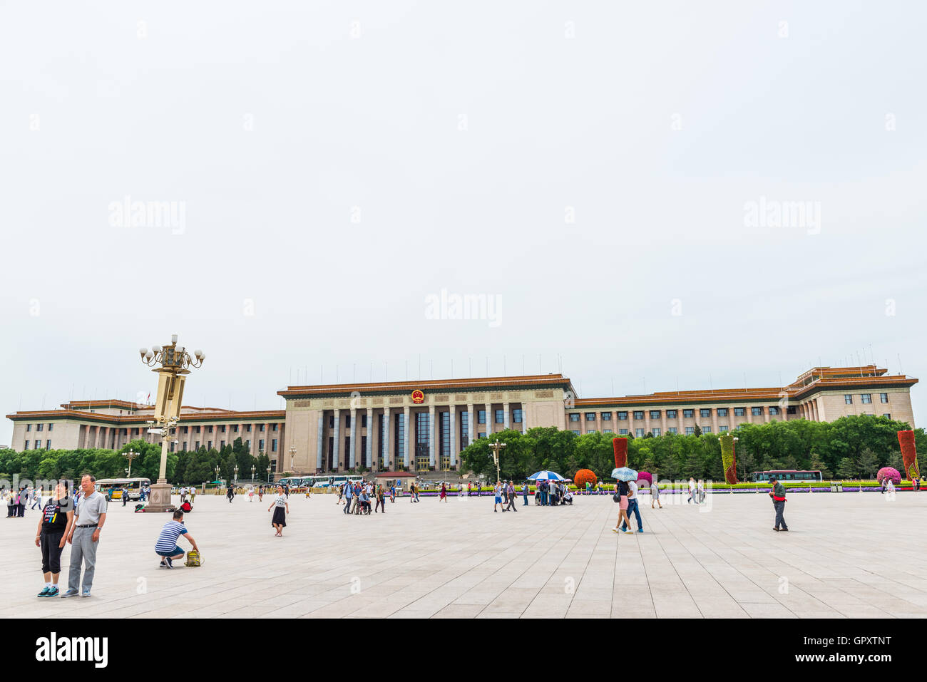 Grande Salle du Peuple à la place Tienanmen (Porte de la paix céleste), une grande ville, dans le centre de Beijing, Chine Banque D'Images