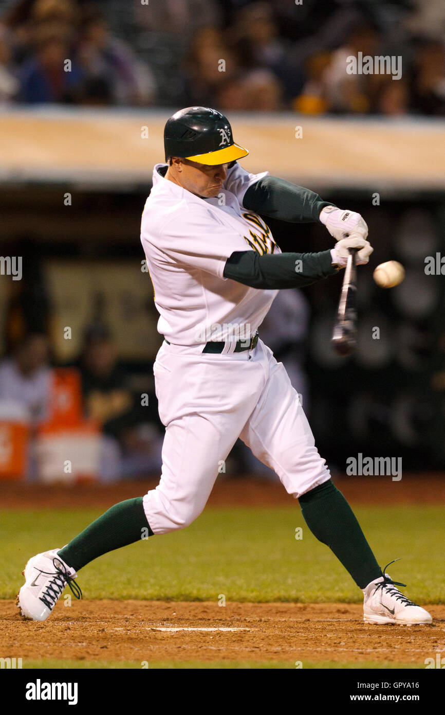Le 18 mai 2011, Oakland, CA, USA ; lors de la septième manche au Oakland-Alameda County Coliseum. Minnesota a battu 4-3 en 10 manches d'Oakland. Banque D'Images