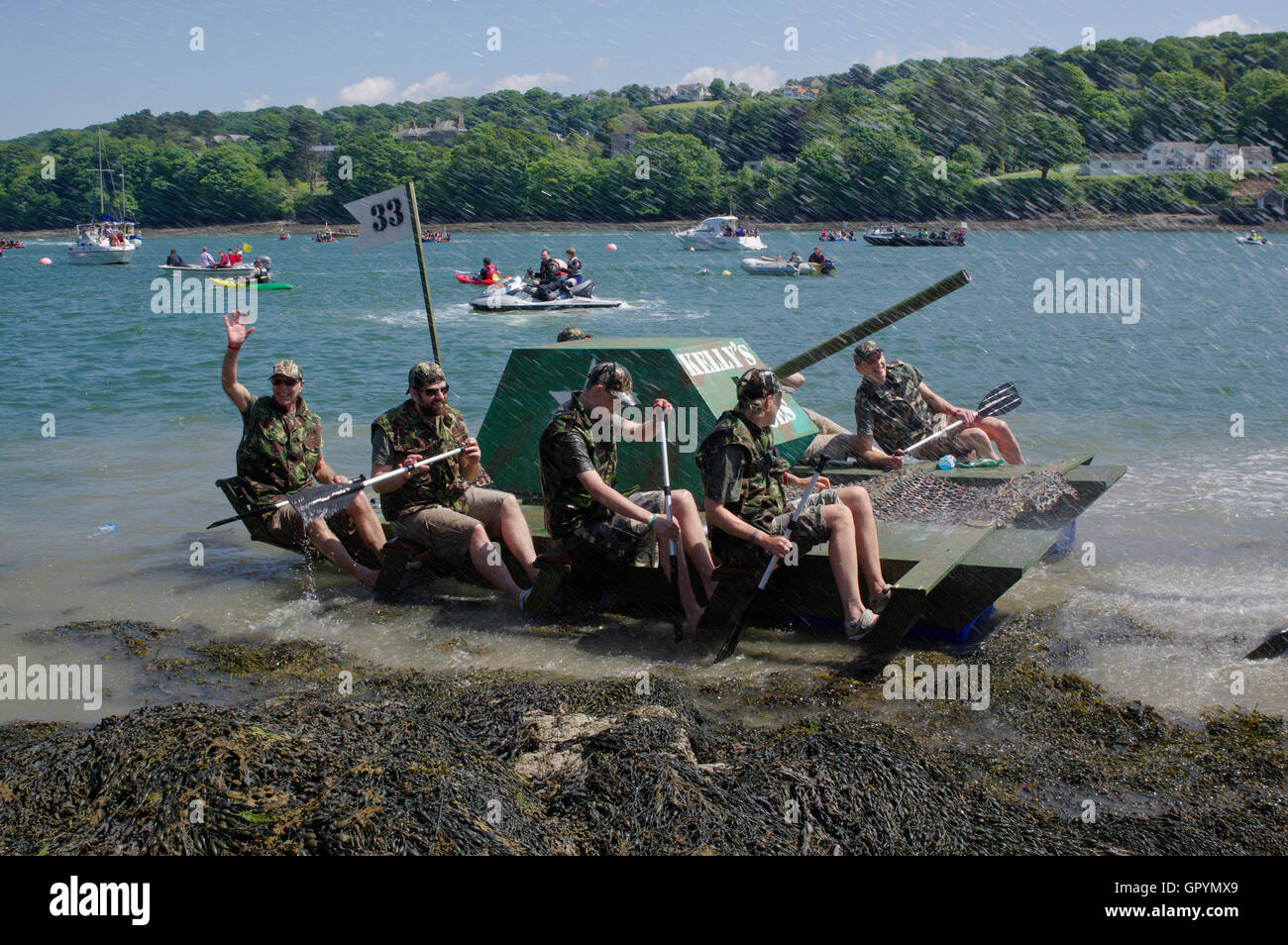 Course de radeau du détroit de Menai, Banque D'Images